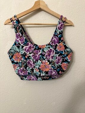 Torrid Active Sports Bra Floral in Black and Purple
